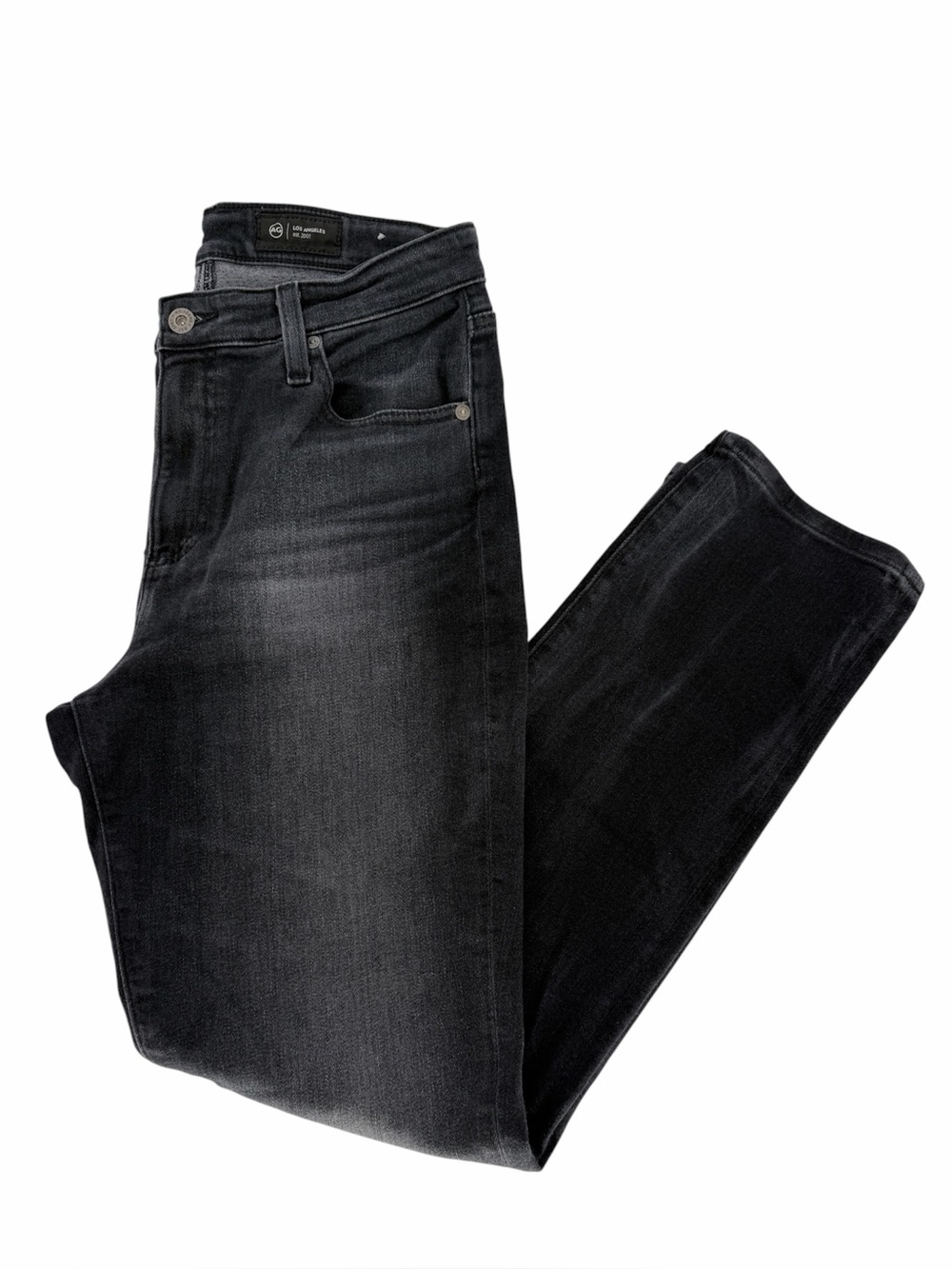 AG Adriano Goldschmied Mari Mid-Rise Slim Straight Black Women's - Size 30